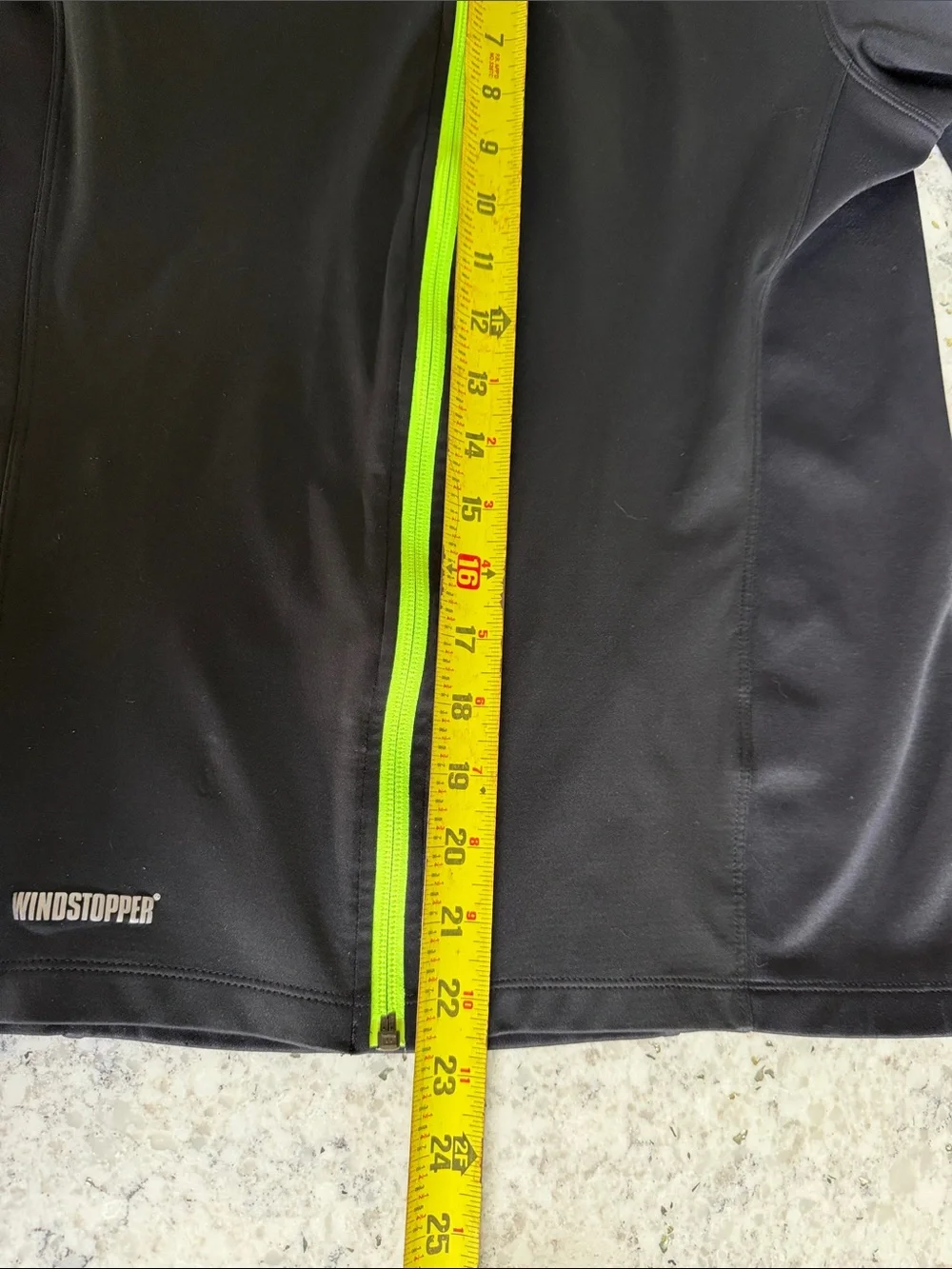The North Face Black Jacket with Neon Green Zipper